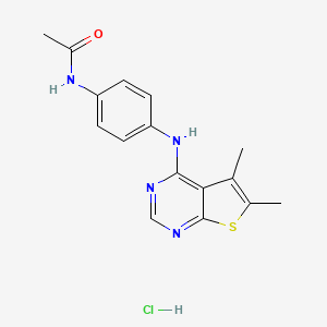 N-{4-[(5,6-dimethylthieno[2,3-d]pyrimidin-4-yl)amino]phenyl}acetamide hydrochloride