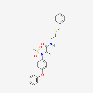 molecular formula C26H30N2O4S2 B4021021 N~1~-{2-[(4-methylbenzyl)thio]ethyl}-N~2~-(methylsulfonyl)-N~2~-(4-phenoxyphenyl)alaninamide 