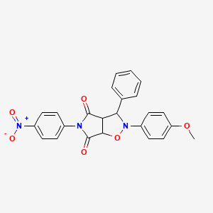 molecular formula C24H19N3O6 B4021027 2-(4-methoxyphenyl)-5-(4-nitrophenyl)-3-phenyldihydro-2H-pyrrolo[3,4-d]isoxazole-4,6(3H,5H)-dione 