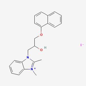 molecular formula C22H23IN2O2 B4021041 1-[2-hydroxy-3-(1-naphthyloxy)propyl]-2,3-dimethyl-1H-3,1-benzimidazol-3-ium iodide 