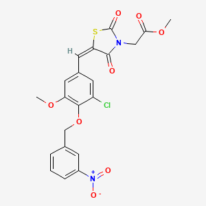 molecular formula C21H17ClN2O8S B4021054 methyl (5-{3-chloro-5-methoxy-4-[(3-nitrobenzyl)oxy]benzylidene}-2,4-dioxo-1,3-thiazolidin-3-yl)acetate 