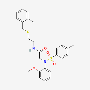 molecular formula C26H30N2O4S2 B4021069 N~2~-(2-methoxyphenyl)-N~1~-{2-[(2-methylbenzyl)thio]ethyl}-N~2~-[(4-methylphenyl)sulfonyl]glycinamide 