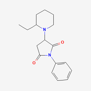 molecular formula C17H22N2O2 B4021083 3-(2-ethyl-1-piperidinyl)-1-phenyl-2,5-pyrrolidinedione 