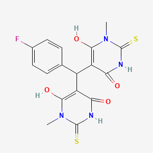 molecular formula C17H15FN4O4S2 B4021088 5,5'-[(4-fluorophenyl)methylene]bis(6-hydroxy-2-mercapto-3-methyl-4(3H)-pyrimidinone) 
