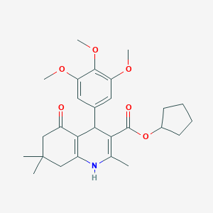 molecular formula C27H35NO6 B402112 Cyclopentyl 2,7,7-trimethyl-5-oxo-4-(3,4,5-trimethoxyphenyl)-1,4,5,6,7,8-hexahydroquinoline-3-carboxylate 