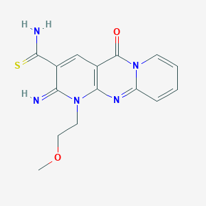 molecular formula C15H15N5O2S B4021139 2-imino-1-(2-methoxyethyl)-5-oxo-1,5-dihydro-2H-dipyrido[1,2-a:2',3'-d]pyrimidine-3-carbothioamide CAS No. 617697-22-0