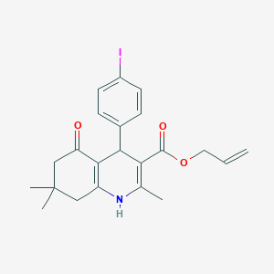 molecular formula C22H24INO3 B402115 Prop-2-enyl 4-(4-iodophenyl)-2,7,7-trimethyl-5-oxo-1,4,5,6,7,8-hexahydroquinoline-3-carboxylate 