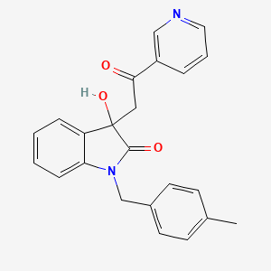 molecular formula C23H20N2O3 B4021150 3-hydroxy-1-(4-methylbenzyl)-3-[2-oxo-2-(3-pyridinyl)ethyl]-1,3-dihydro-2H-indol-2-one 