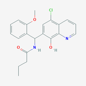 molecular formula C21H21ClN2O3 B4021157 N-[(5-chloro-8-hydroxy-7-quinolinyl)(2-methoxyphenyl)methyl]butanamide 