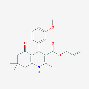 molecular formula C23H27NO4 B402116 Prop-2-enyl 2,7,7-trimethyl-4-[3-(methyloxy)phenyl]-5-oxo-1,4,5,6,7,8-hexahydroquinoline-3-carboxylate 