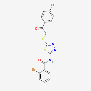 molecular formula C17H11BrClN3O2S2 B4021181 2-bromo-N-(5-{[2-(4-chlorophenyl)-2-oxoethyl]thio}-1,3,4-thiadiazol-2-yl)benzamide 