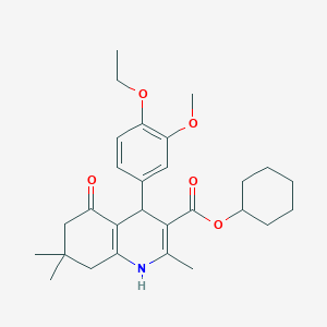 molecular formula C28H37NO5 B402120 Cyclohexyl 4-(4-ethoxy-3-methoxyphenyl)-2,7,7-trimethyl-5-oxo-1,4,5,6,7,8-hexahydroquinoline-3-carboxylate 