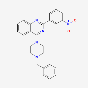molecular formula C25H23N5O2 B4021205 4-(4-benzyl-1-piperazinyl)-2-(3-nitrophenyl)quinazoline 