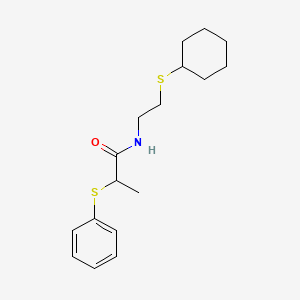 molecular formula C17H25NOS2 B4021208 N-[2-(cyclohexylthio)ethyl]-2-(phenylthio)propanamide 