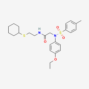 molecular formula C25H34N2O4S2 B4021225 N~1~-[2-(cyclohexylthio)ethyl]-N~2~-(4-ethoxyphenyl)-N~2~-[(4-methylphenyl)sulfonyl]glycinamide 