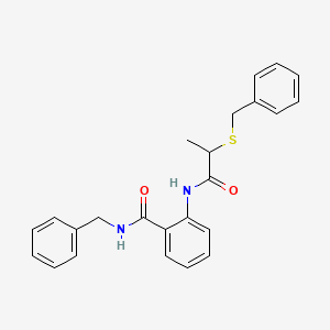 molecular formula C24H24N2O2S B4021232 N-benzyl-2-{[2-(benzylthio)propanoyl]amino}benzamide 