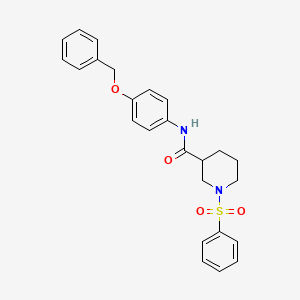 molecular formula C25H26N2O4S B4021239 N-[4-(benzyloxy)phenyl]-1-(phenylsulfonyl)-3-piperidinecarboxamide 