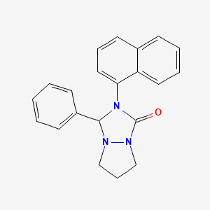 molecular formula C21H19N3O B4021243 2-(1-naphthyl)-3-phenyltetrahydro-1H,5H-pyrazolo[1,2-a][1,2,4]triazol-1-one 