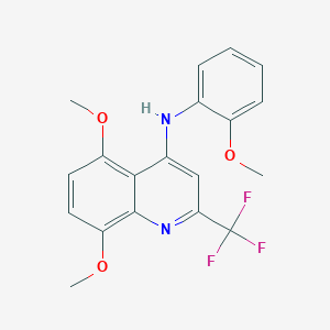 molecular formula C19H17F3N2O3 B4021265 5,8-dimethoxy-N-(2-methoxyphenyl)-2-(trifluoromethyl)-4-quinolinamine 
