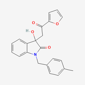 molecular formula C22H19NO4 B4021276 3-[2-(2-furyl)-2-oxoethyl]-3-hydroxy-1-(4-methylbenzyl)-1,3-dihydro-2H-indol-2-one 