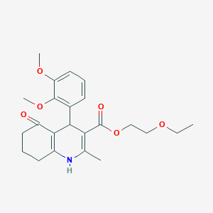 2-Ethoxyethyl 4-(2,3-dimethoxyphenyl)-2-methyl-5-oxo-1,4,5,6,7,8-hexahydroquinoline-3-carboxylate
