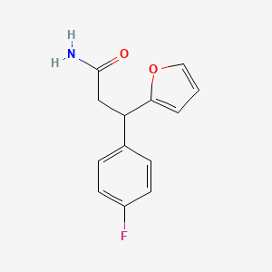 molecular formula C13H12FNO2 B4021292 3-(4-fluorophenyl)-3-(2-furyl)propanimidic acid 