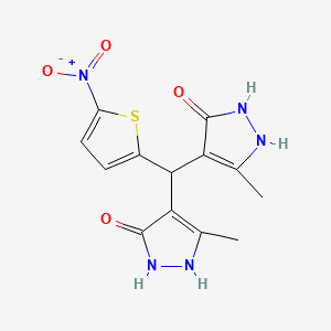 molecular formula C13H13N5O4S B4021299 4,4'-[(5-nitro-2-thienyl)methylene]bis(3-methyl-1H-pyrazol-5-ol) 