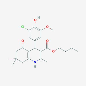 molecular formula C24H30ClNO5 B402130 Butyl 4-(3-chloro-4-hydroxy-5-methoxyphenyl)-2,7,7-trimethyl-5-oxo-1,4,5,6,7,8-hexahydroquinoline-3-carboxylate 