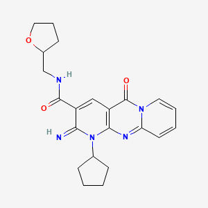 molecular formula C22H25N5O3 B4021304 1-cyclopentyl-2-imino-5-oxo-N-(tetrahydro-2-furanylmethyl)-1,5-dihydro-2H-dipyrido[1,2-a:2',3'-d]pyrimidine-3-carboxamide 
