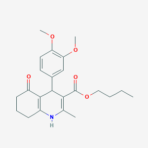 molecular formula C23H29NO5 B402133 Butyl 4-(3,4-dimethoxyphenyl)-2-methyl-5-oxo-1,4,5,6,7,8-hexahydroquinoline-3-carboxylate 