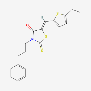 molecular formula C19H19NOS3 B4021330 5-[(5-ethyl-2-thienyl)methylene]-3-(3-phenylpropyl)-2-thioxo-1,3-thiazolidin-4-one 