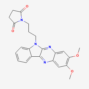 molecular formula C23H22N4O4 B4021346 1-[3-(2,3-dimethoxy-6H-indolo[2,3-b]quinoxalin-6-yl)propyl]-2,5-pyrrolidinedione 
