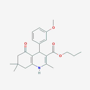molecular formula C23H29NO4 B402135 Propyl 2,7,7-trimethyl-4-[3-(methyloxy)phenyl]-5-oxo-1,4,5,6,7,8-hexahydroquinoline-3-carboxylate 