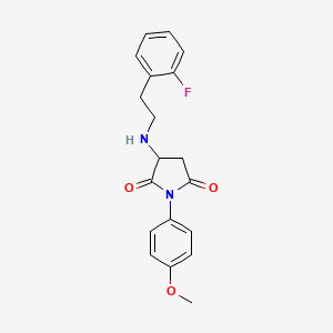 molecular formula C19H19FN2O3 B4021374 3-{[2-(2-fluorophenyl)ethyl]amino}-1-(4-methoxyphenyl)-2,5-pyrrolidinedione 