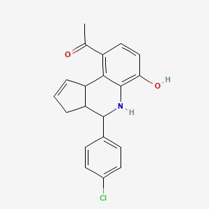 1-[4-(4-chlorophenyl)-6-hydroxy-3a,4,5,9b-tetrahydro-3H-cyclopenta[c]quinolin-9-yl]ethanone