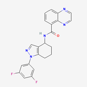 molecular formula C22H17F2N5O B4021385 N-[1-(3,5-difluorophenyl)-4,5,6,7-tetrahydro-1H-indazol-4-yl]-5-quinoxalinecarboxamide 