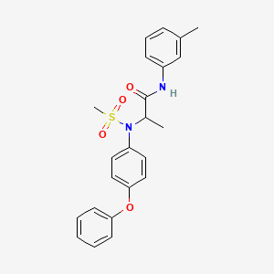 molecular formula C23H24N2O4S B4021400 N~1~-(3-methylphenyl)-N~2~-(methylsulfonyl)-N~2~-(4-phenoxyphenyl)alaninamide 