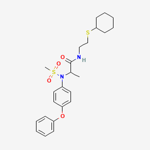 molecular formula C24H32N2O4S2 B4021408 N~1~-[2-(cyclohexylthio)ethyl]-N~2~-(methylsulfonyl)-N~2~-(4-phenoxyphenyl)alaninamide 