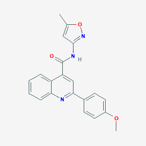 molecular formula C21H17N3O3 B402141 2-(4-methoxyphenyl)-N-(5-methyl-1,2-oxazol-3-yl)quinoline-4-carboxamide 