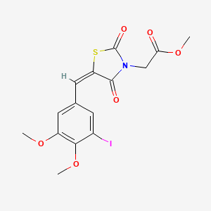 molecular formula C15H14INO6S B4021424 methyl [5-(3-iodo-4,5-dimethoxybenzylidene)-2,4-dioxo-1,3-thiazolidin-3-yl]acetate 