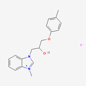 1-[2-hydroxy-3-(4-methylphenoxy)propyl]-3-methyl-1H-3,1-benzimidazol-3-ium iodide