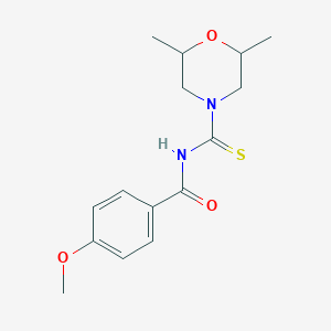 molecular formula C15H20N2O3S B4021461 N-[(2,6-dimethyl-4-morpholinyl)carbonothioyl]-4-methoxybenzamide 