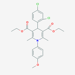 molecular formula C26H27Cl2NO5 B402147 Diethyl 4-(2,4-dichlorophenyl)-1-(4-methoxyphenyl)-2,6-dimethyl-1,4-dihydro-3,5-pyridinedicarboxylate 