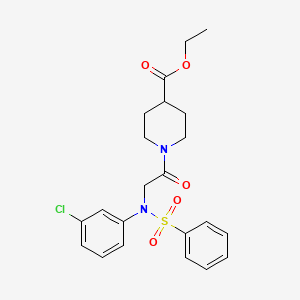 molecular formula C22H25ClN2O5S B4021480 ethyl 1-[N-(3-chlorophenyl)-N-(phenylsulfonyl)glycyl]-4-piperidinecarboxylate 