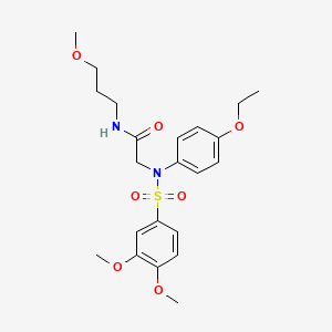 molecular formula C22H30N2O7S B4021489 N~2~-[(3,4-dimethoxyphenyl)sulfonyl]-N~2~-(4-ethoxyphenyl)-N~1~-(3-methoxypropyl)glycinamide 