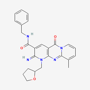 molecular formula C25H25N5O3 B4021490 N-benzyl-2-imino-10-methyl-5-oxo-1-(tetrahydro-2-furanylmethyl)-1,5-dihydro-2H-dipyrido[1,2-a:2',3'-d]pyrimidine-3-carboxamide 