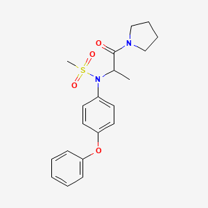 molecular formula C20H24N2O4S B4021491 N-[1-methyl-2-oxo-2-(1-pyrrolidinyl)ethyl]-N-(4-phenoxyphenyl)methanesulfonamide 