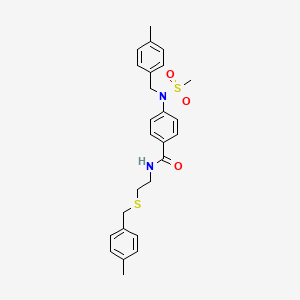 molecular formula C26H30N2O3S2 B4021493 4-[(4-methylbenzyl)(methylsulfonyl)amino]-N-{2-[(4-methylbenzyl)thio]ethyl}benzamide 