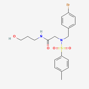 molecular formula C19H23BrN2O4S B4021500 N~2~-(4-bromobenzyl)-N~1~-(3-hydroxypropyl)-N~2~-[(4-methylphenyl)sulfonyl]glycinamide 
