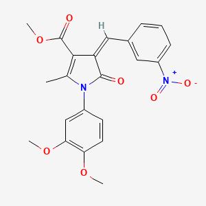 molecular formula C22H20N2O7 B4021503 methyl 1-(3,4-dimethoxyphenyl)-2-methyl-4-(3-nitrobenzylidene)-5-oxo-4,5-dihydro-1H-pyrrole-3-carboxylate 